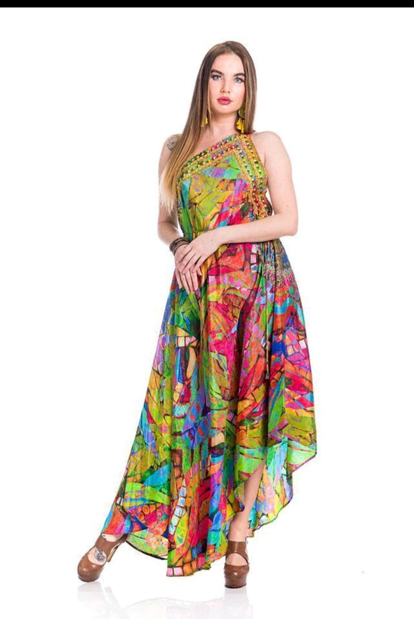 Stained Mirror, multicolor 3 way dress