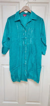 Button down teal green coverup