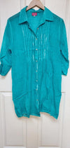 Button down teal green coverup