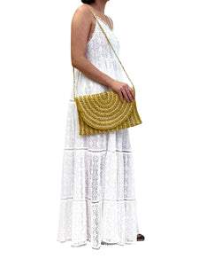 BG-01-1088 Yellow Jute Clutch