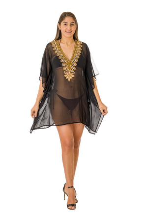 Black Embellished Holiday Tunic