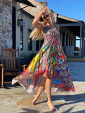 661 Multicolor animal print hawaii dress