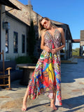 661 Multicolor animal print hawaii dress