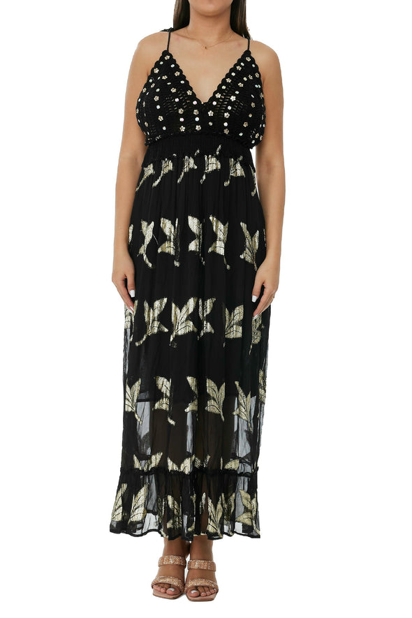 2023 collection - AK 887 black viscose dress - NEW ARRIVAL