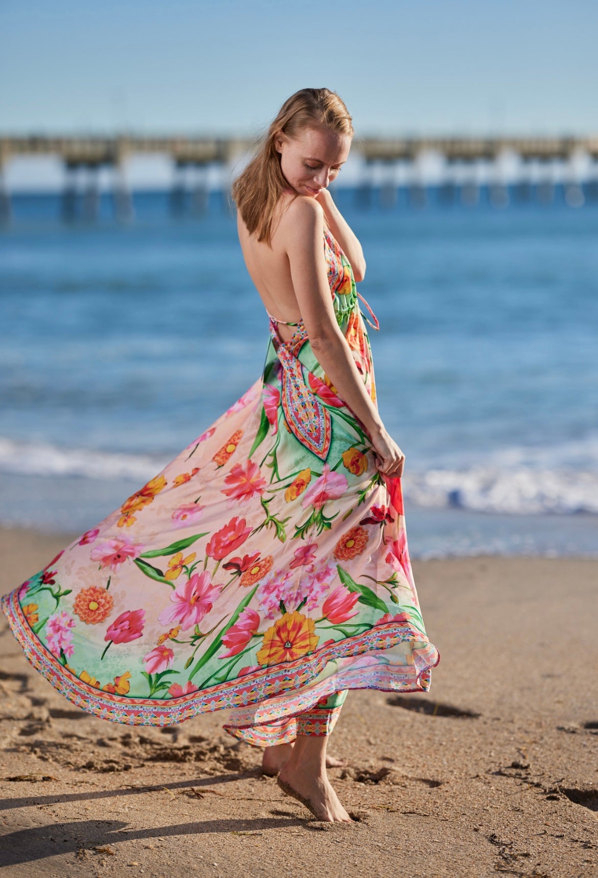 695 Halter ombre blush hawaii dress Ranee's 695 Halter ombre blush hawaii dress Ranee's