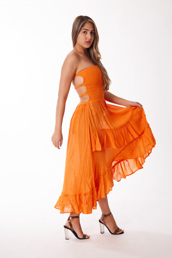 Lurex orange dress