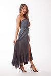 Gray shaded strapless dress