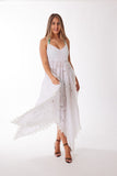 Long white eyelet dress