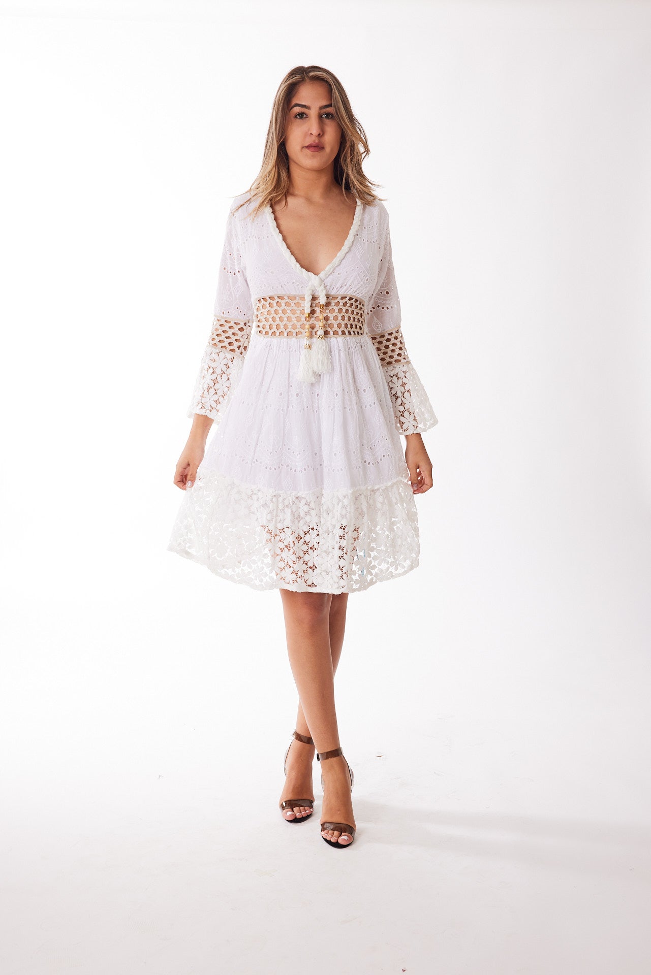Classy women's dress, white and lace dress Ranee's Classy women's dress, white and lace dress Ranee's