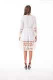 Classy women's dress, white and lace dress