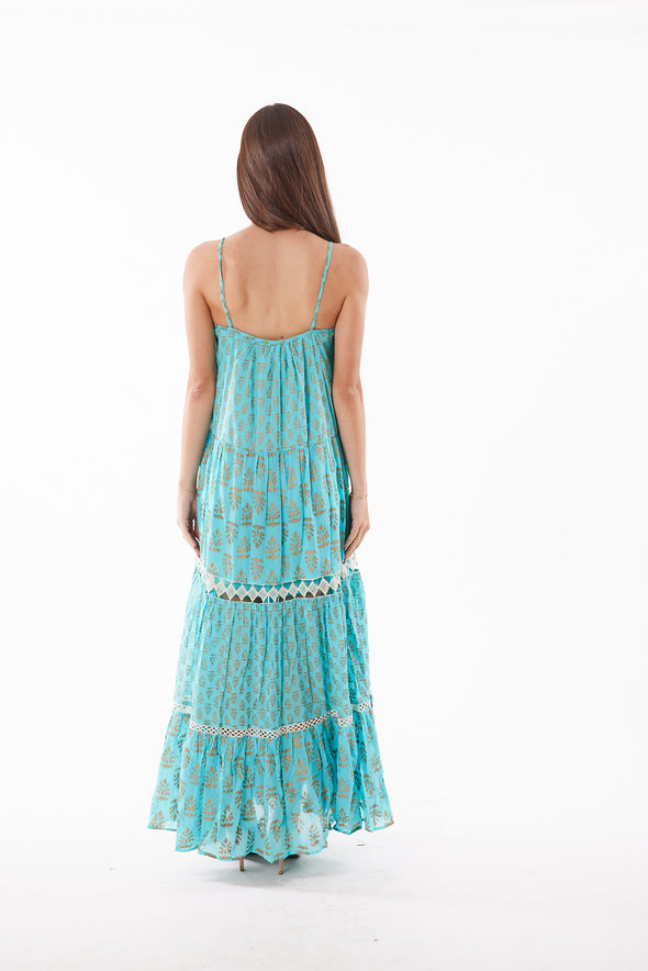 20-17 lurex turquoise dress