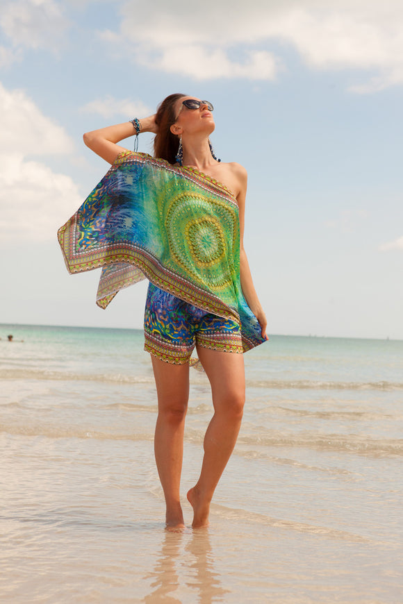 Silky Cargo shorts with crystals Ref ID 55618-shorts