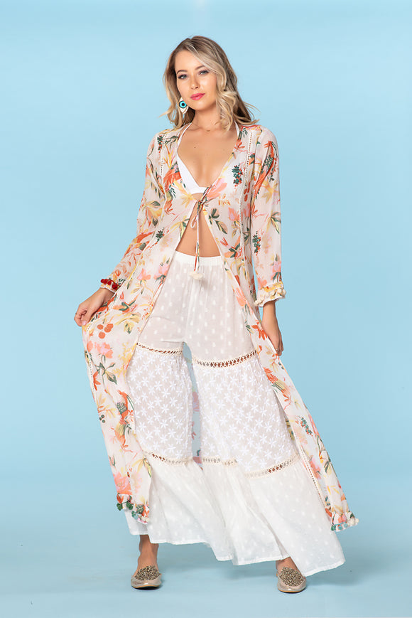 Set. 2 piece, boho duster and pants