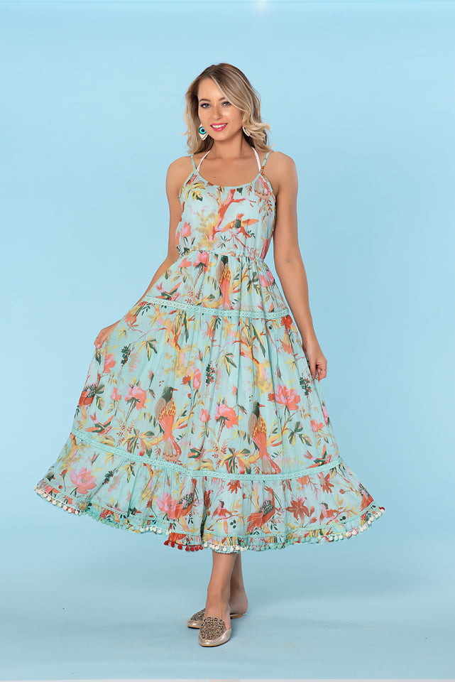 Sun dress, cotton resort collection, aqua resort dress – Ranee's