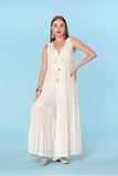 Summer White jump suite, lined.