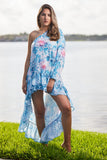 style #3 Blue floral one shoulder Dress-2023 collection