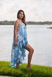 style #3 Blue floral one shoulder Dress-2023 collection