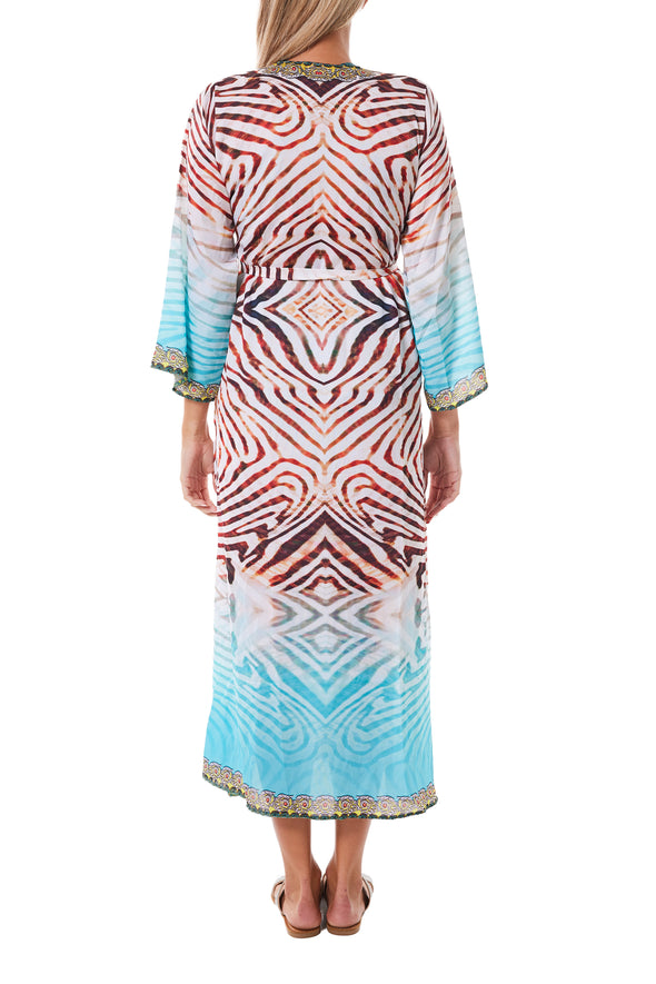 2023 collection - 231 Teal Zebra Kimono