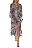 2023 collection - 223 Brown Animal Print Kimono