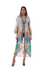 438 white muticolor floral duster