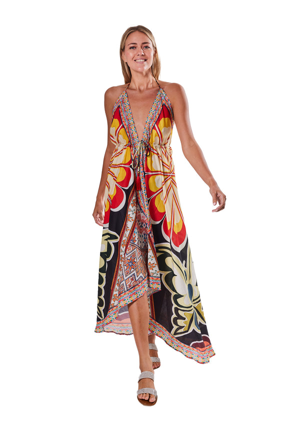 240 big flower halter dress