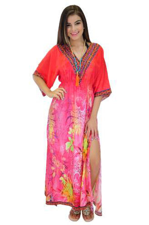 468 - Ranee's Pink Silk Maxi with slit