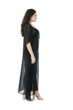 Long embellished kaftan, with slip