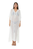 Long embellished kaftan, with slip