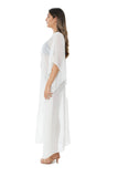 Long embellished kaftan, with slip