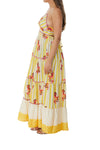 406 Floral Yellow Long Dress