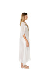 White and Gold Embellished Kaftan