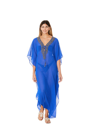 Royal Blue Embellished Kaftans