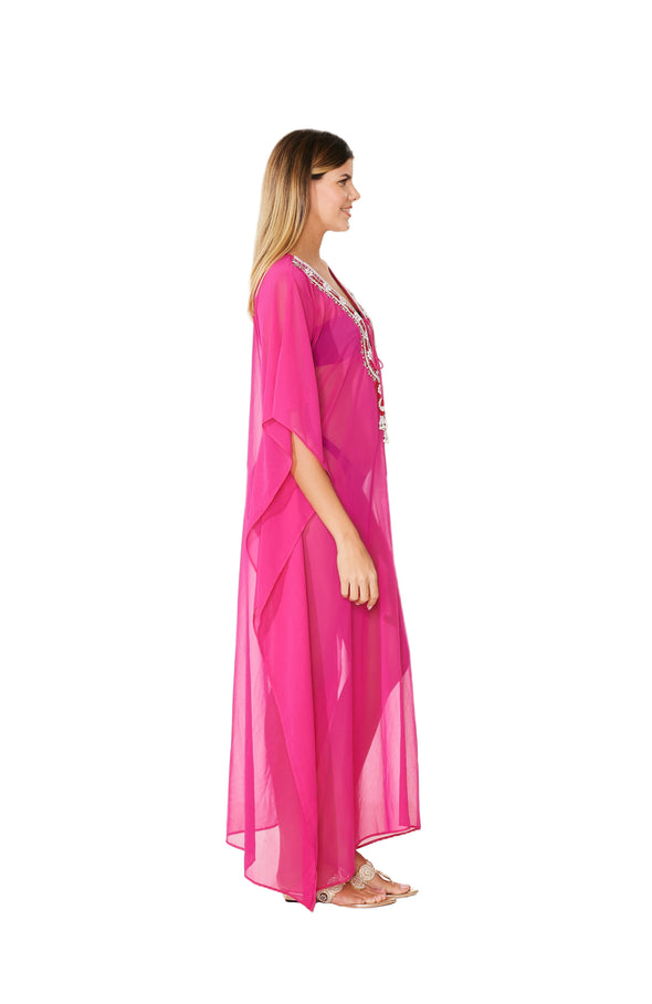 Pink Embellished Kaftans