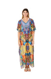 271 Multicolor Animal Print Long kaftan