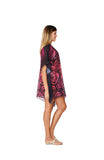 373 Lovely Rose Print Short kaftan