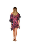 373 Lovely Rose Print Short kaftan