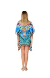 325 Peacock Multicolor Print Short kaftan
