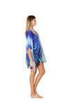 368 Leaf Multicolor Print Short kaftan