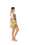 376 Parrot Print Short kaftan