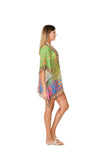 331 Lime Animal Print Short kaftan