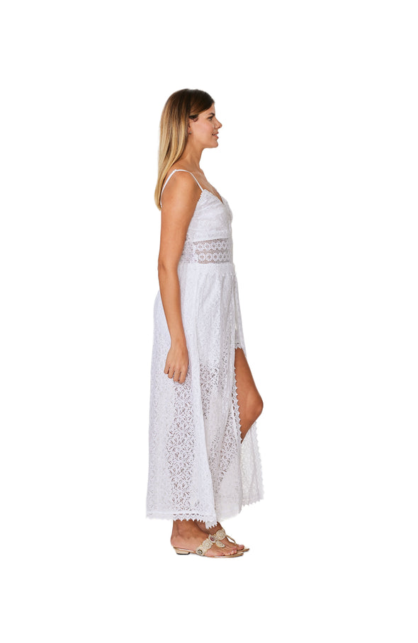 C-2135 Cotton White Dress with shorts.