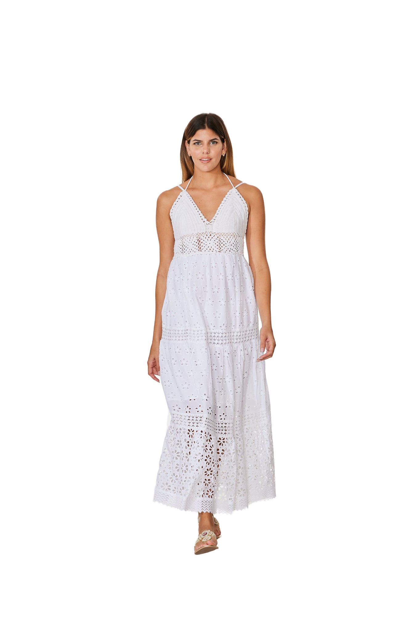 C-2100 Eyelet Cotton White Dress. Ranee's C-2100 Eyelet Cotton White Dress. Ranee's