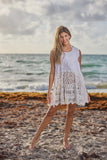 CH-10 white cotton mini dress 2023