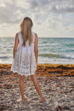 CH-10 white cotton mini dress 2023