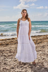 2023-V251 white cotton Dress - New Arrival