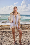 18-294 Ivory mini dress with Tassel