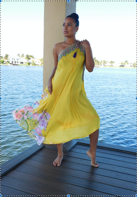 YELLOW MUSE  THREE WAY DRESS