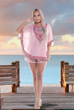 Turquoise  embellished balloon top