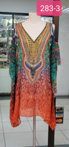 Multicolor short kaftan tunic