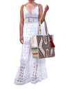 SB-010 Ivory/Multicolor Embroidered Tote BACK IN STOCK